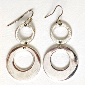 Silvertone Drop Earrings 3/4" x 7/8"